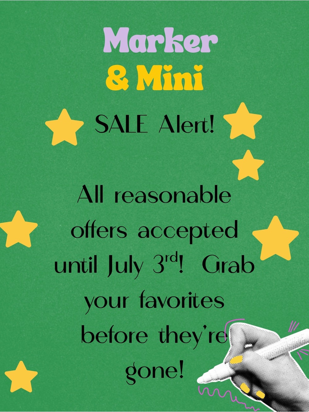 Marker & Mini Sale